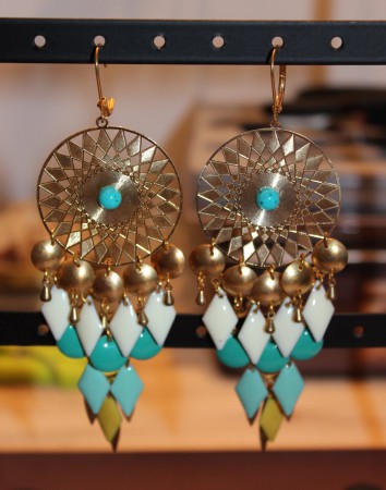 Boucles d'oreilles personnalisées rosaces ethniques pendantes