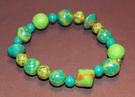 Bracelet vert anis vert canard élastique 5 euros